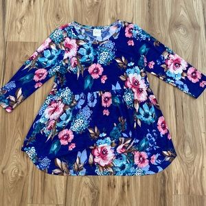 Wrinkle Free Floral Babydoll Top